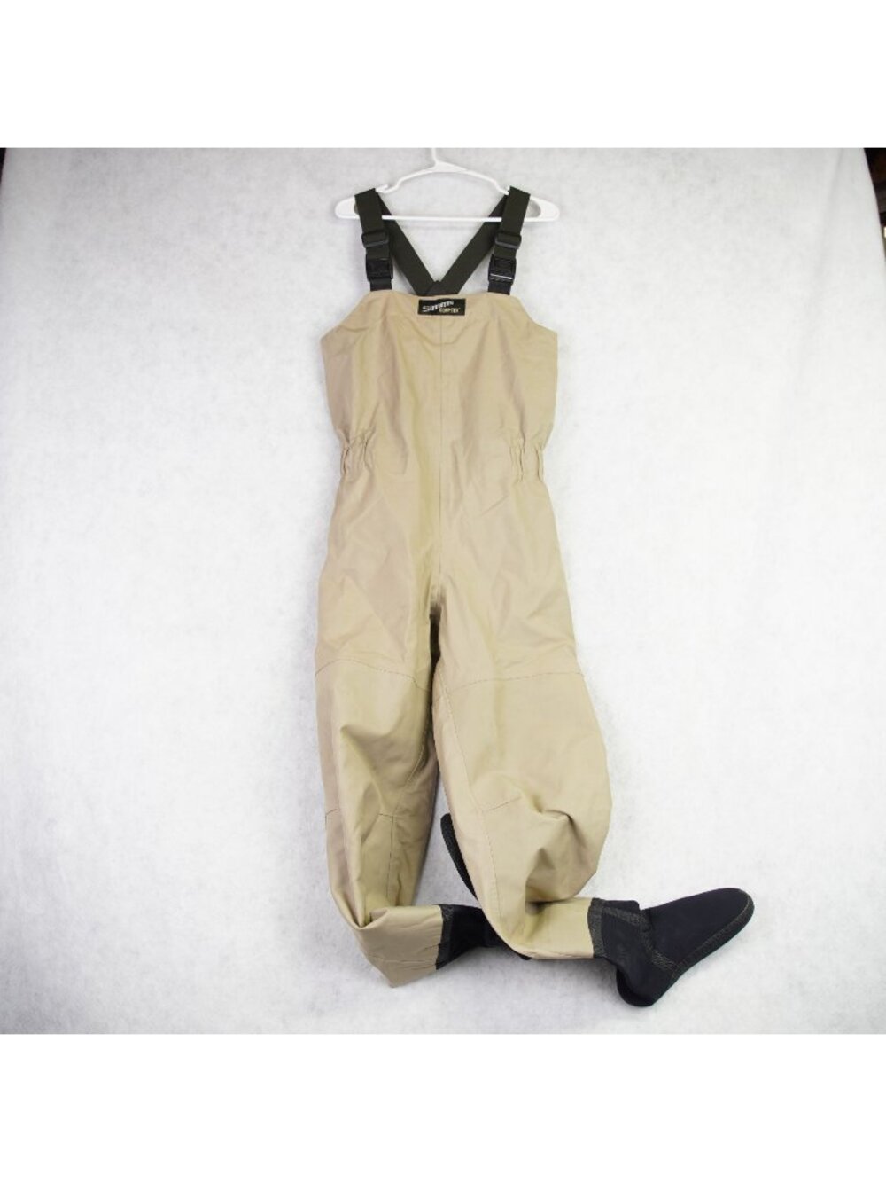 Simms GORE-TEX Chest Bib Waders Stockingfoot Breathable Sz Medium Beige USA Made
